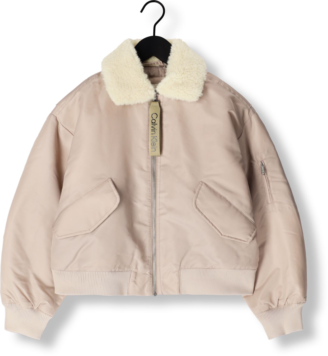CALVIN KLEIN Dames Jassen Satin Aviator Grijs