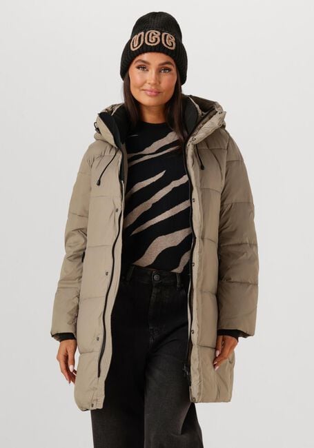 Taupe WITHBLACK Gewatteerde jas WBLABBY 3/4 PUFFER JACKET - large
