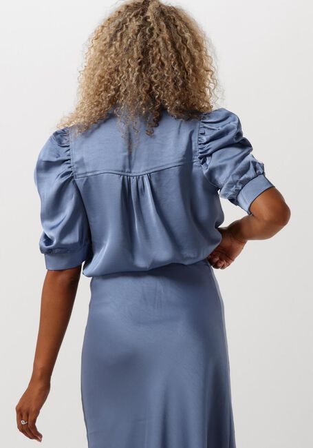Lichtblauwe NEO NOIR Blouses ROELLA HEAVY SATEEN BLOUSE - large