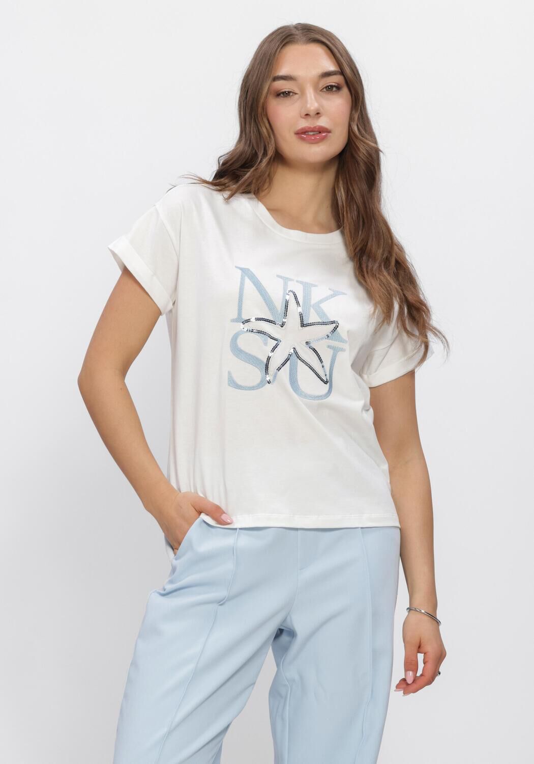 Witte NUKUS T-shirt CLAIRE SHIRT - large