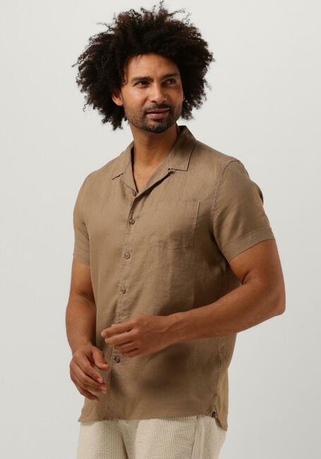 Bruine DSTREZZED Casual overhemd RESORT SHIRT LINEN - large