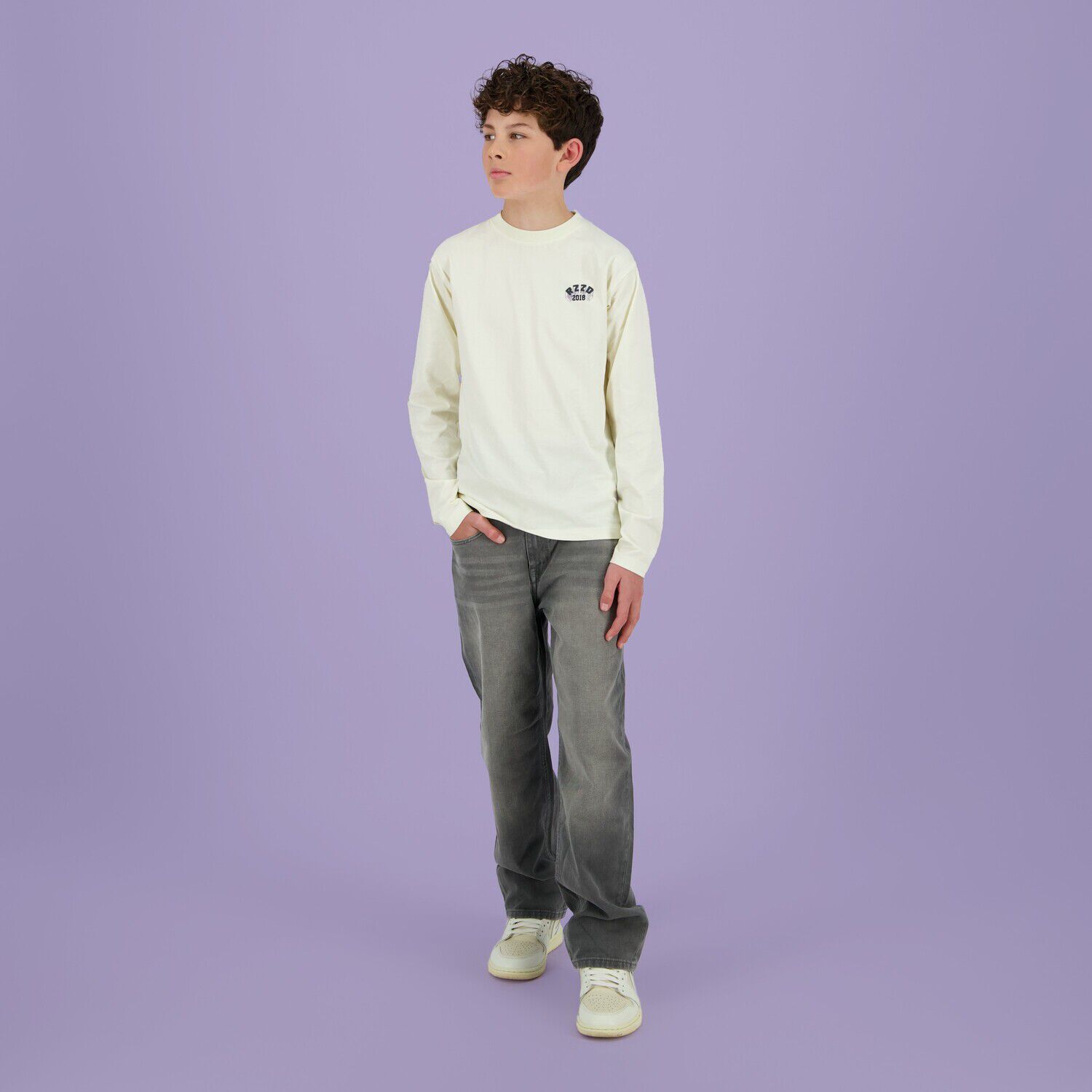 Grijze RAIZZED Wide jeans HANOI - large