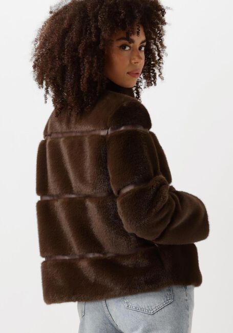 Bruine TWINSET MILANO Faux fur jas 242TT2022 - large