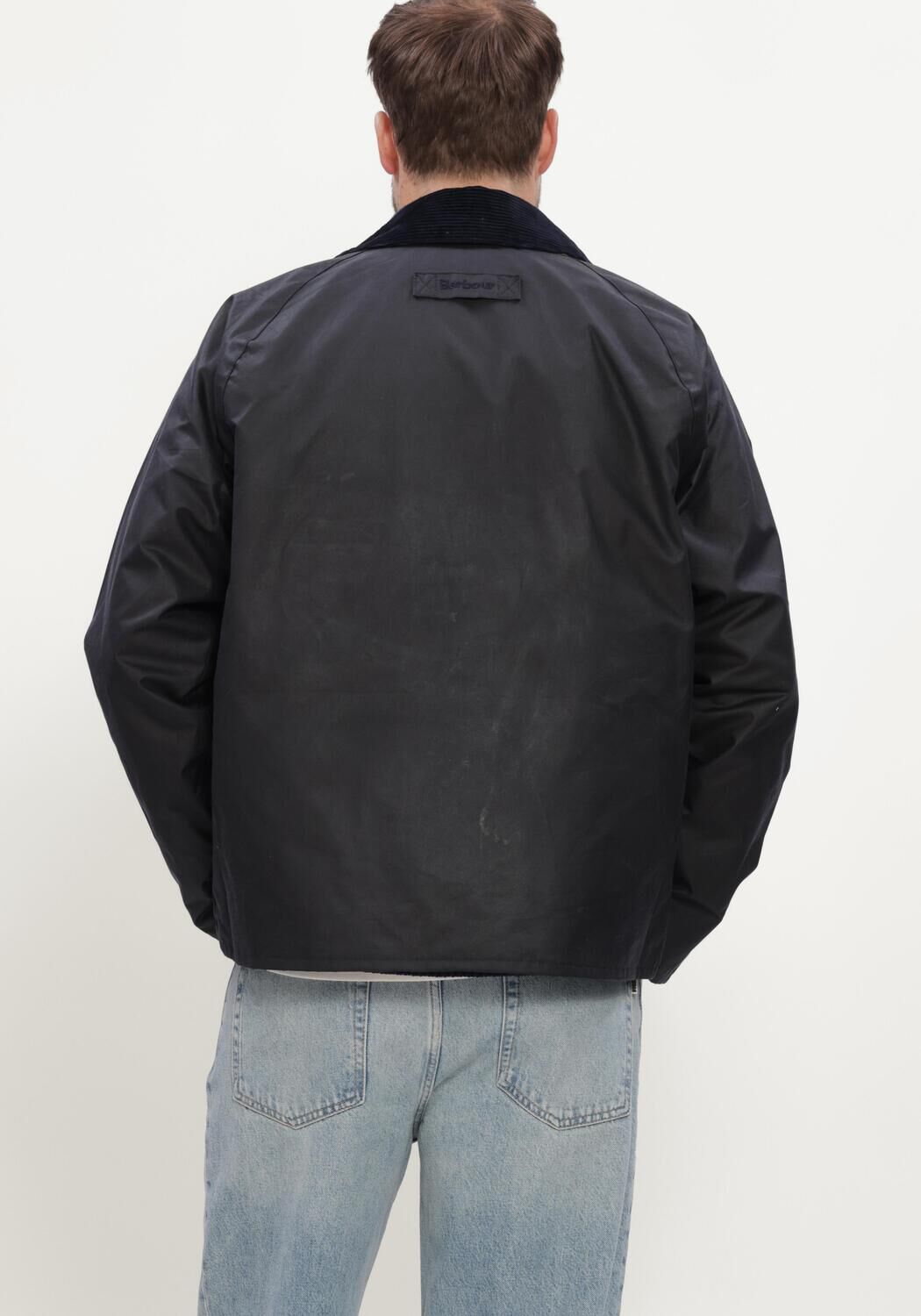 Donkerblauwe BARBOUR Jack ICONS TRANSPORT WAX - large