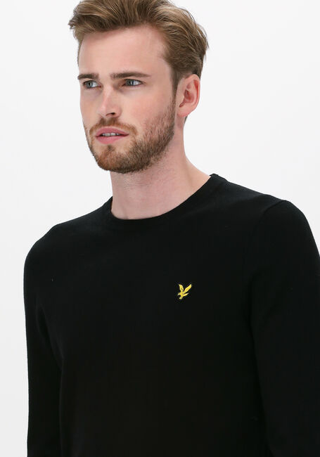 Zwarte LYLE & SCOTT Trui CREW NECK COTTON MERINO JUMPER - large