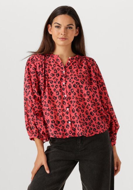 Rode BY-BAR Blouses BECKY RED CHEETAH BLOUSE - large