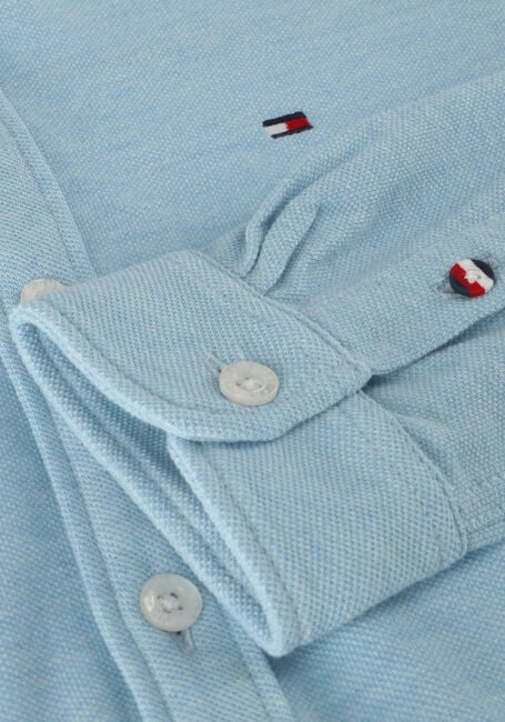 Lichtblauwe TOMMY HILFIGER Klassiek overhemd STRETCH PIQUE SHIRT L/S - large