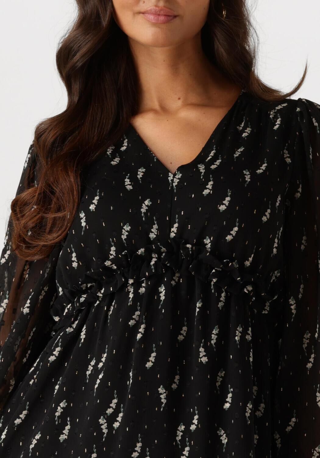 NEO NOIR Dames Jurken Bethie Flower Branch Dress Zwart