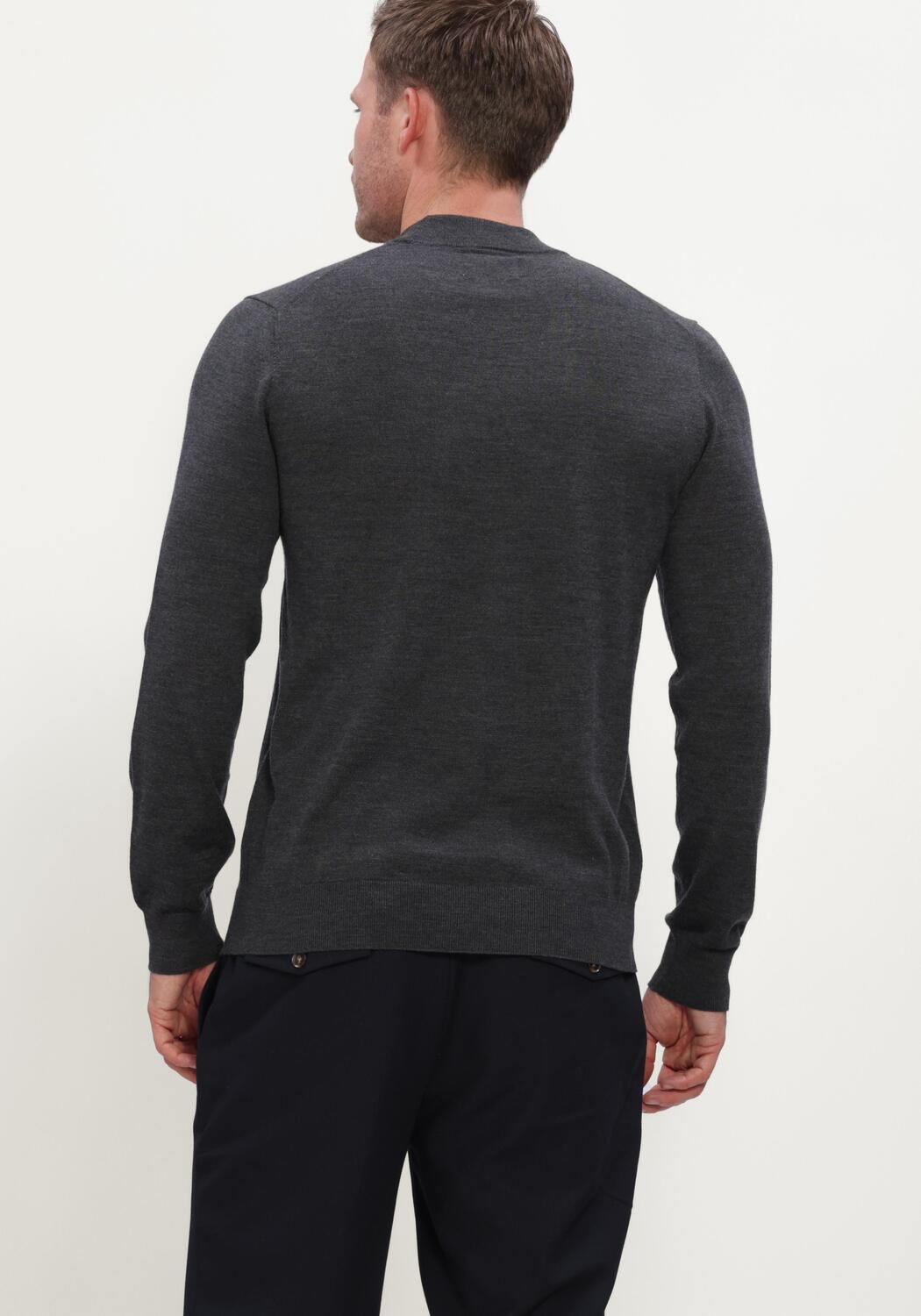 Donkergrijze STEFANO LAURAN Trui TURTLE NECK MERINO - large