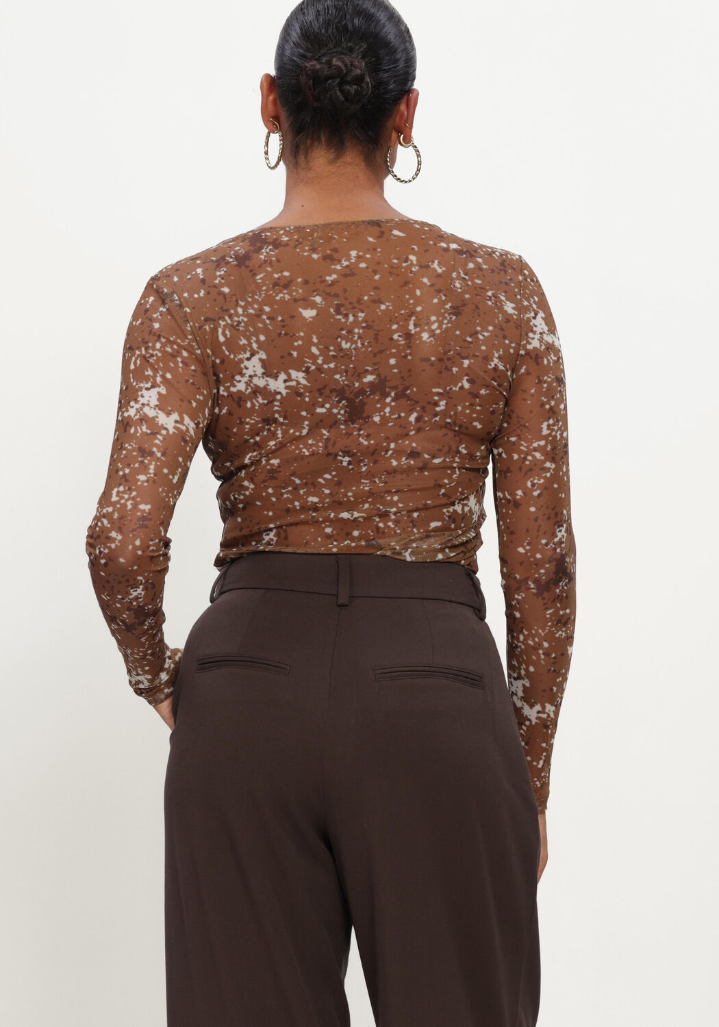 Bruine MSCH COPENHAGEN Top MSCHJANIE ILLENORA TOP AOP - large