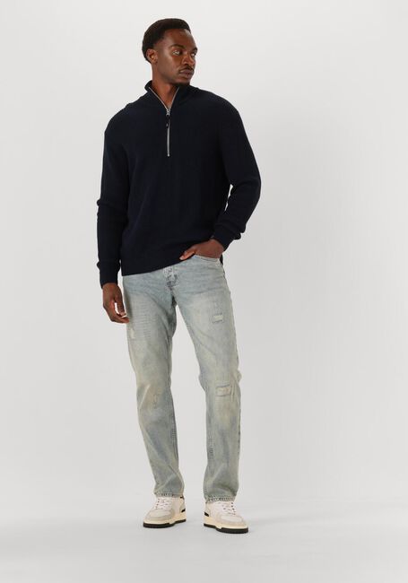 Donkerblauwe BUTCHER OF BLUE Trui GALWAY HALF ZIP - large