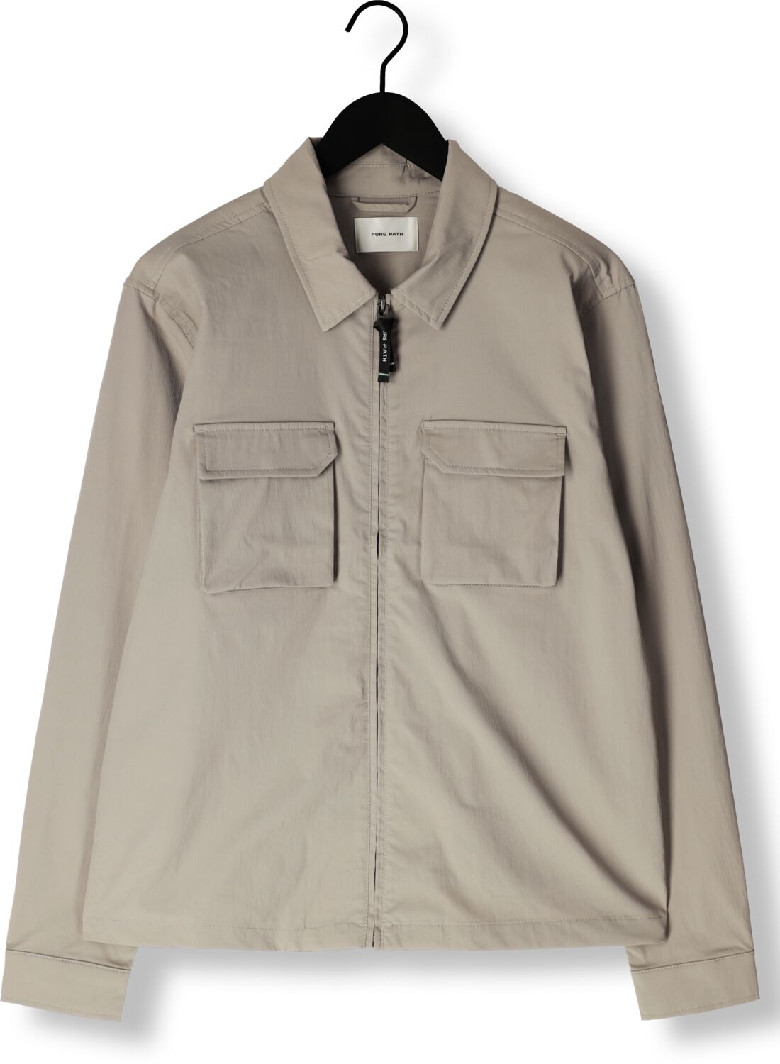 PURE PATH Heren Overshirts Regular Fit Shirts Over204 Taupe