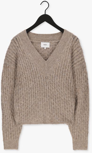 Grijze SIMPLE Sweater ELZI KNIT-REC-PES-MER-22-3 - large