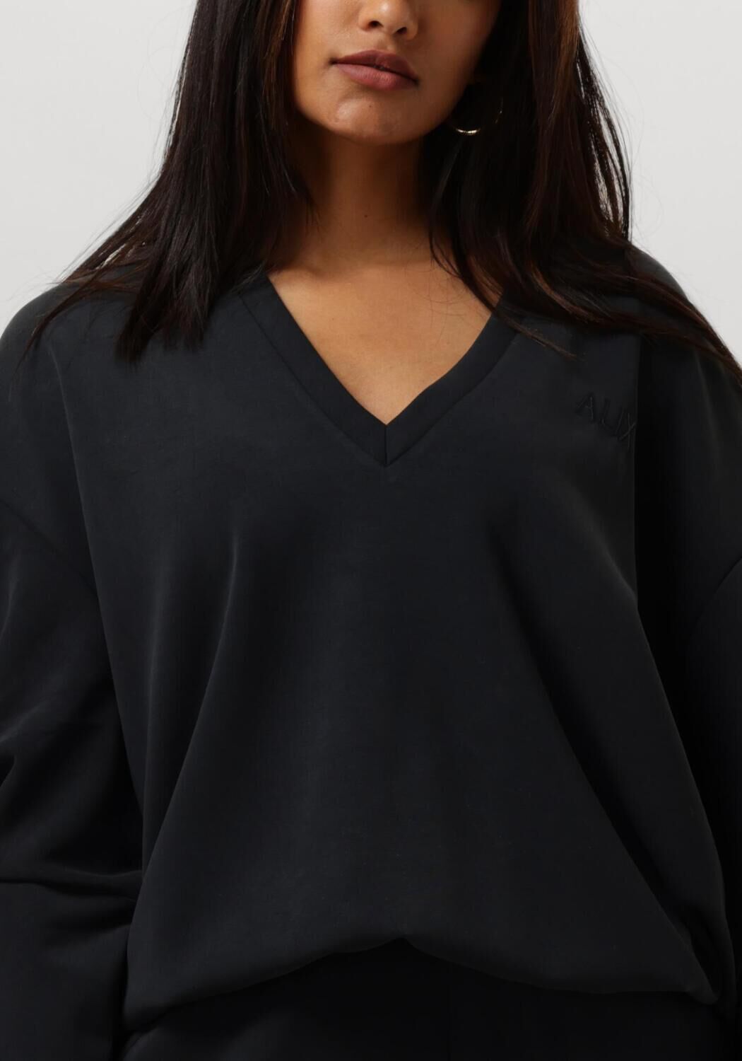 ALIX THE LABEL Dames Truien & Vesten Ladies Knitted Cupro Look Sweater Zwart
