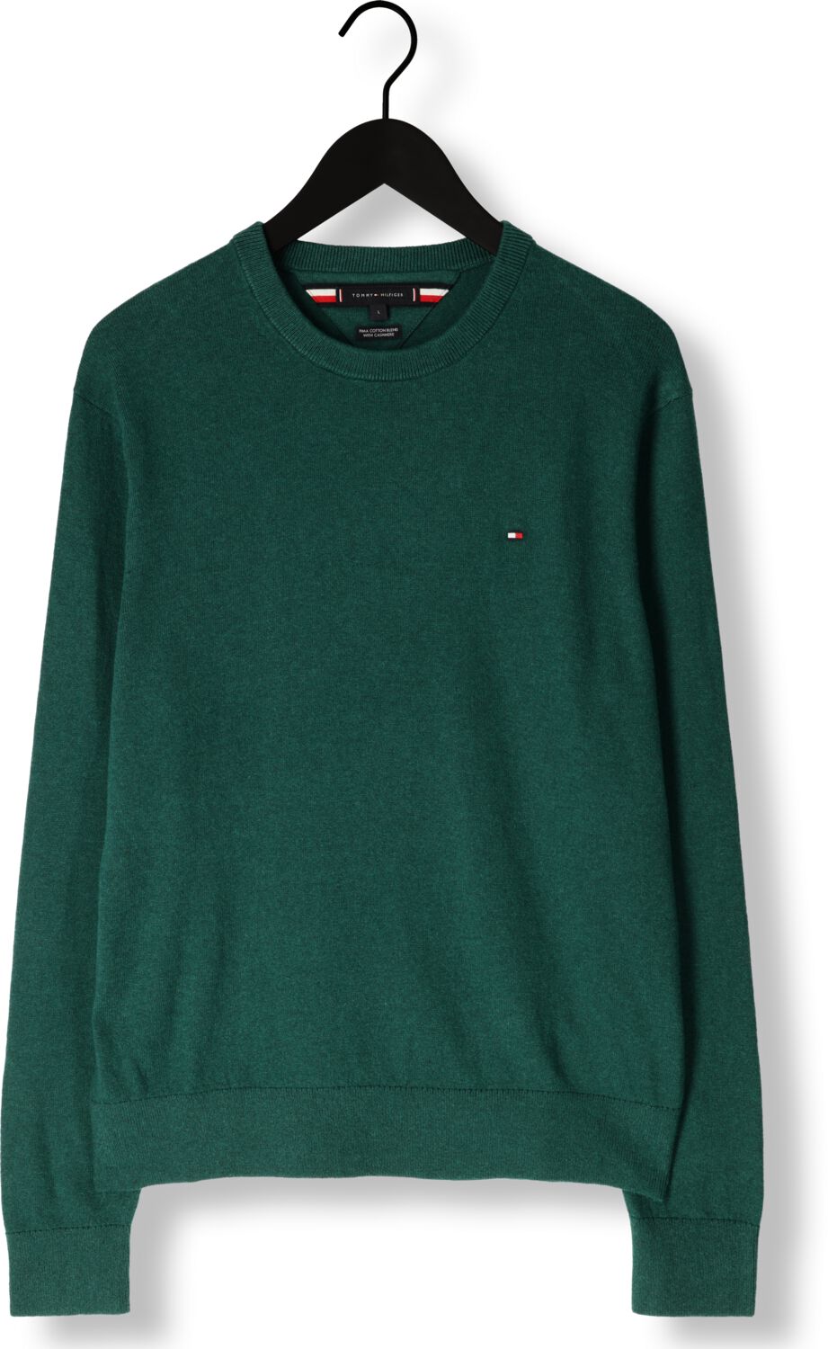 TOMMY HILFIGER Heren Truien & Vesten Pima Org Ctn Cashmere Crew Neck Donkergroen