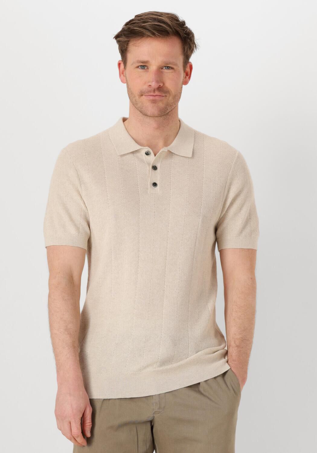 PROFUOMO Heren Polo's & T-shirts Polo Short Sleeve Beige