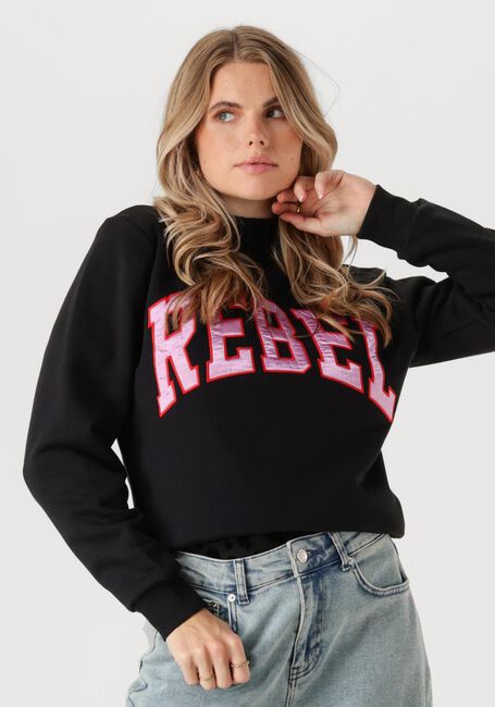 Zwarte COLOURFUL REBEL Trui REBEL PATCH RELAXED FIT - large
