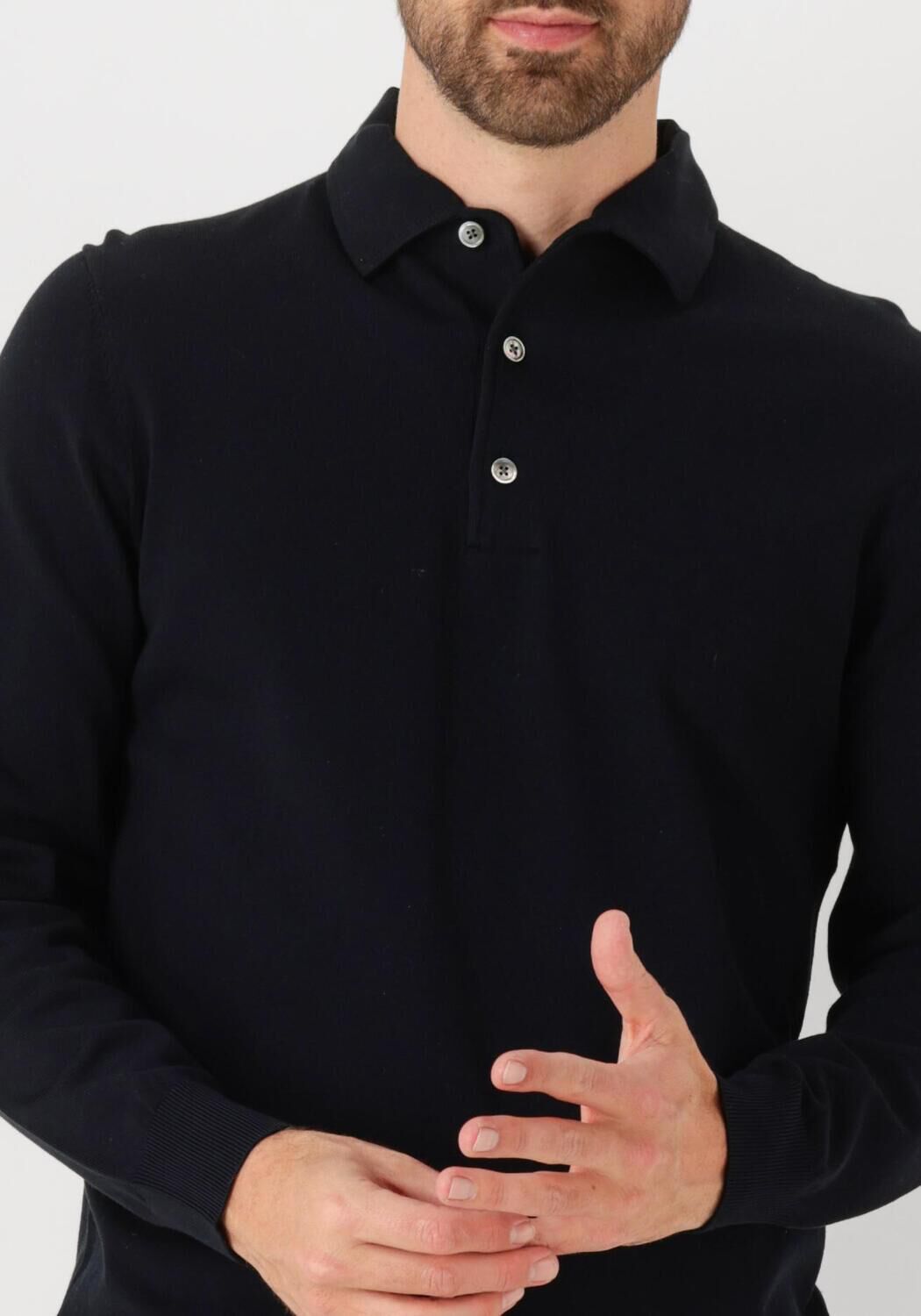 PROFUOMO Heren Truien & Vesten Polo Onepiece Luxury Basic Donkerblauw