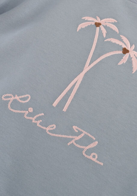 Lichtblauwe LIKE FLO T-shirt SS SWEATER CROCHET FLOWER - large