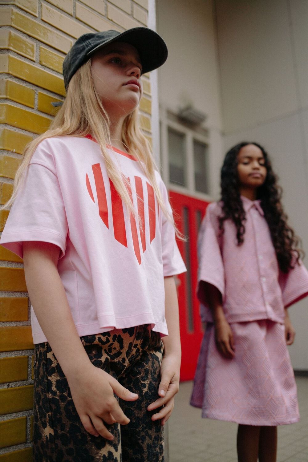 Roze CALL ME FRANKIE T-shirt CROPPED HEART T-SHIRT - large