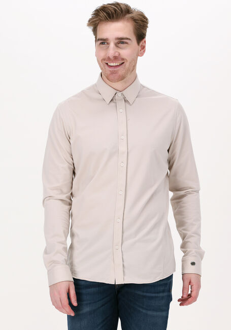 Gebroken wit CAST IRON Casual overhemd LONG SLEEVE SHIRT TWILL JERSEY - large