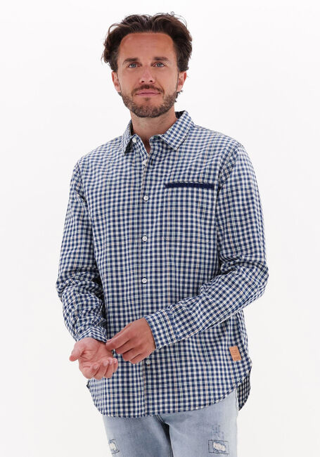 Blauwe SCOTCH & SODA Casual overhemd INDIGO YARN-DYED CHECKED SHIRT - large