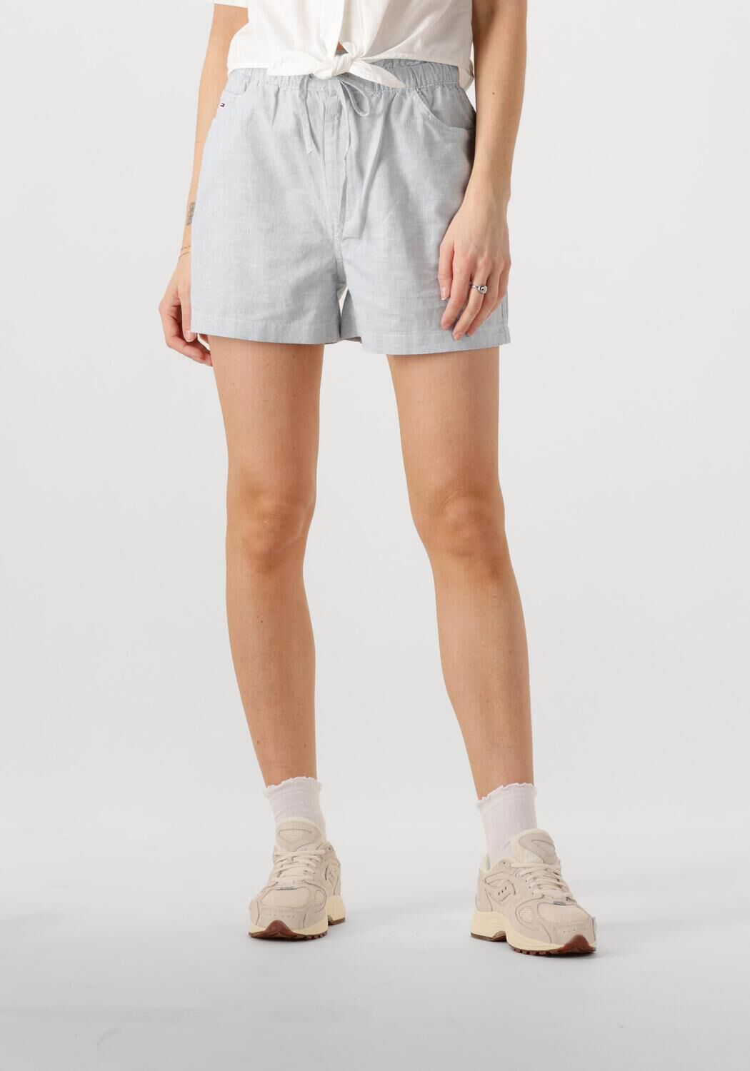 TOMMY JEANS Dames Broeken Tjw Cotton Linen Short Lichtblauw