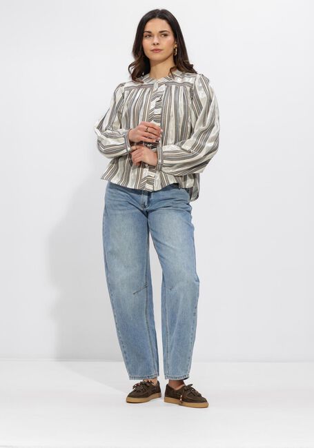 Zilveren SUMMUM Blouses BLOUSE SILVER STRIPE - large