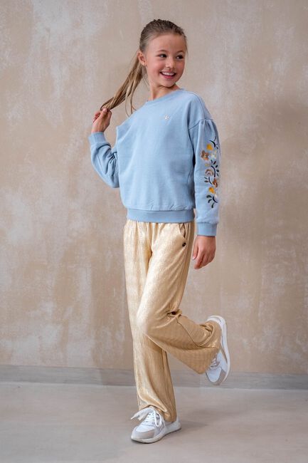Gouden LIKE FLO Wijde broek FENYA FLO METALLIC PANTS - large