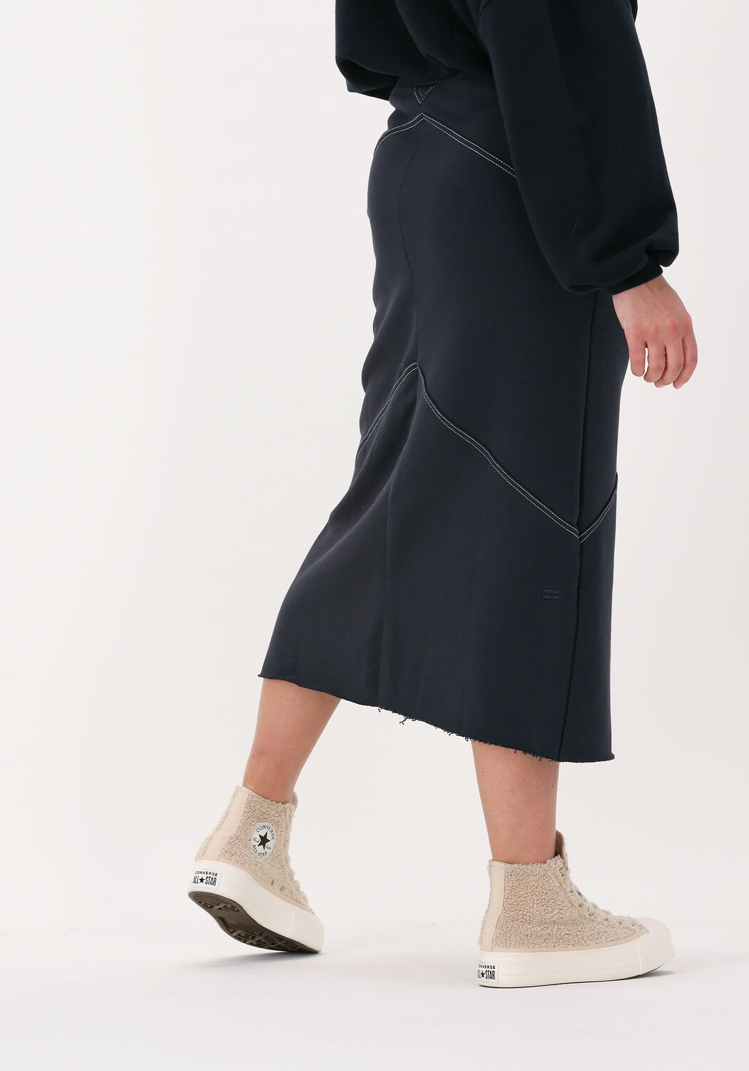Donkerblauwe 10DAYS Midirok A LINE SKIRT Omoda