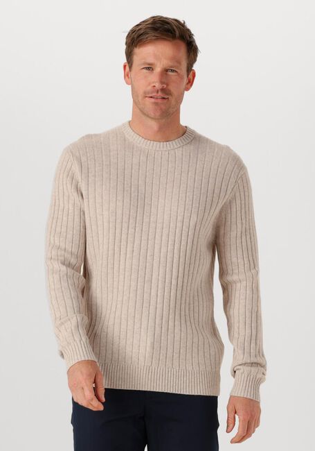 Beige PROFUOMO Trui PULLOVER CREW NECK WOOL BLEND - large