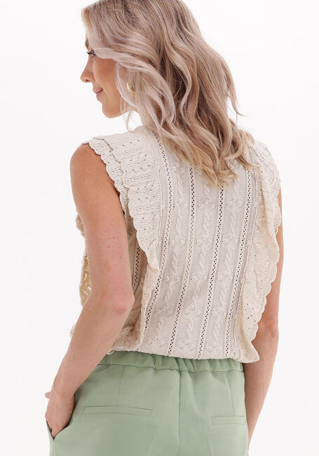 Witte SUMMUM Top SLEEVELESS RUFFLE TOP VISCOSE POLYAMIDE KNIT - large