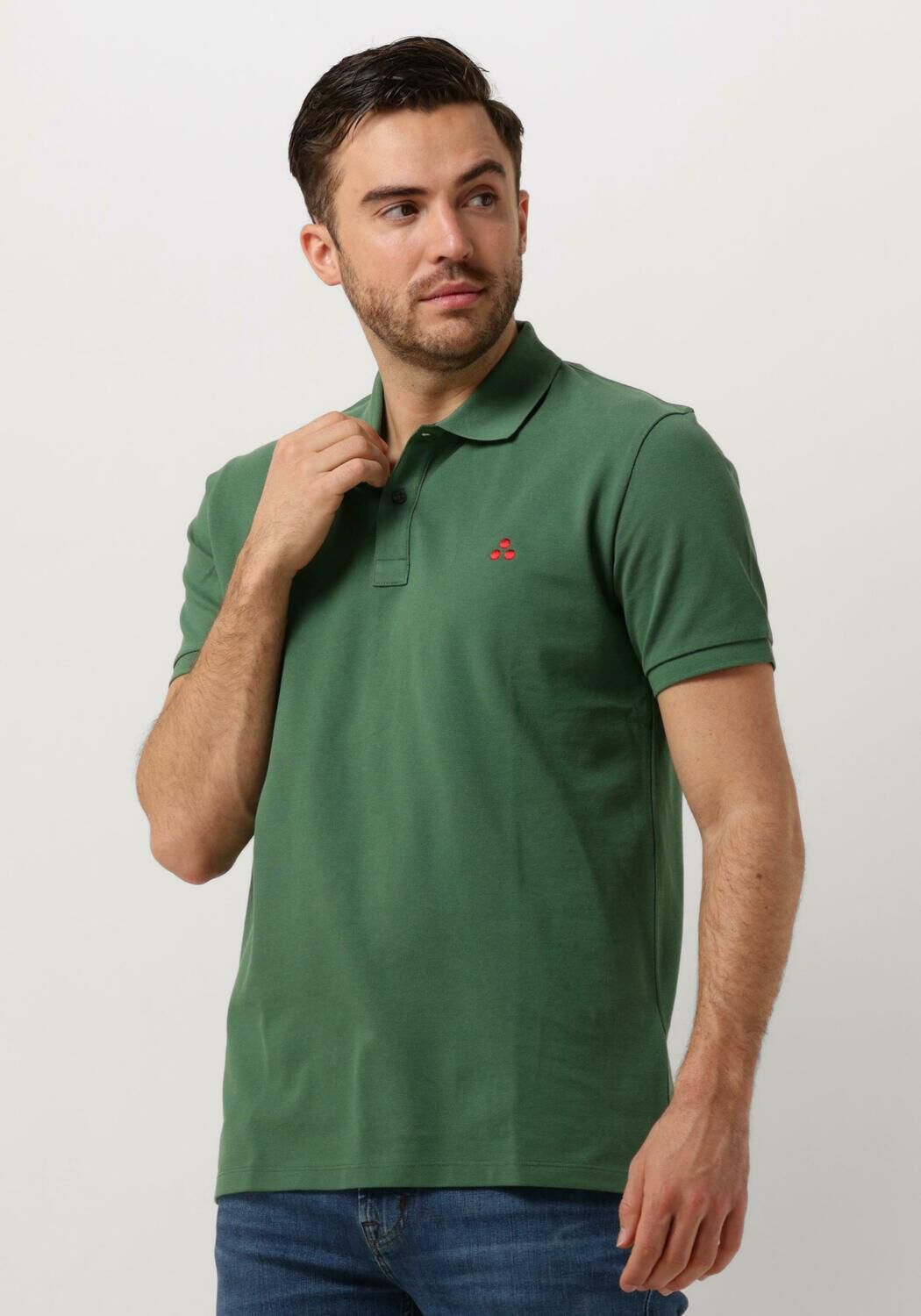Peuterey Heren Polo Shirt met honingraat patroon Green Heren