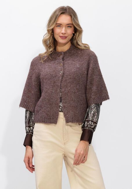 Bruine NEO NOIR Trui BENUTA FLUFFY KNIT CARDIGAN - large