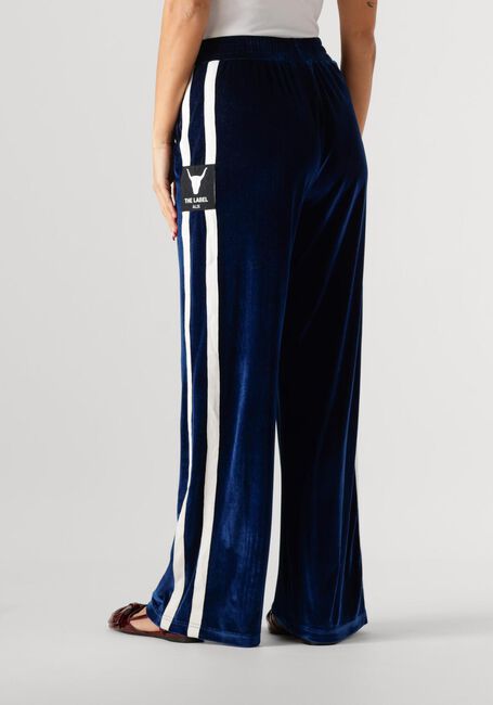 Blauwe ALIX THE LABEL Wijde broek LADIES WOVEN VELVET SPORTY PANTS - large