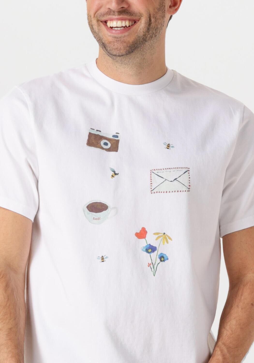 FORÉT Forét Heren Polo's & T-shirts Things T-shirt Wit