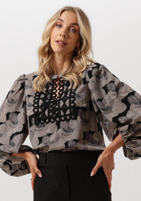 Zwarte JANSEN AMSTERDAM Blouses GF159 BLOUSE AVALON - large