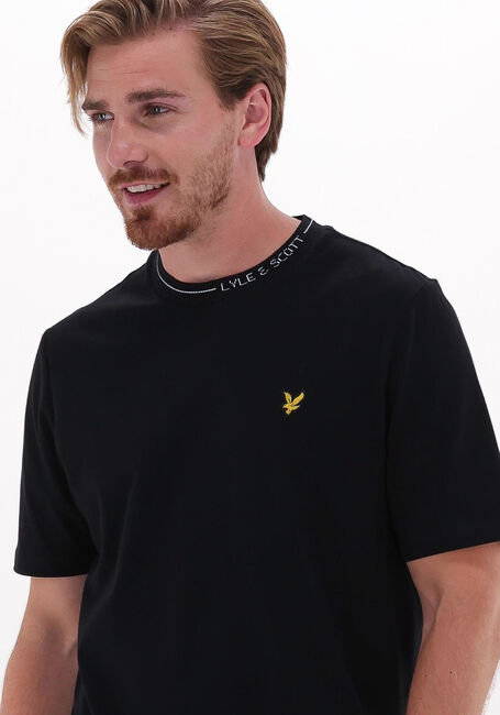 Zwarte LYLE & SCOTT T-shirt BRANDED RINGER TSHIRT - large