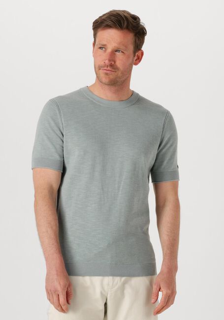 Lichtgrijze CAST IRON T-shirt COTTON BLEND SLUB - large