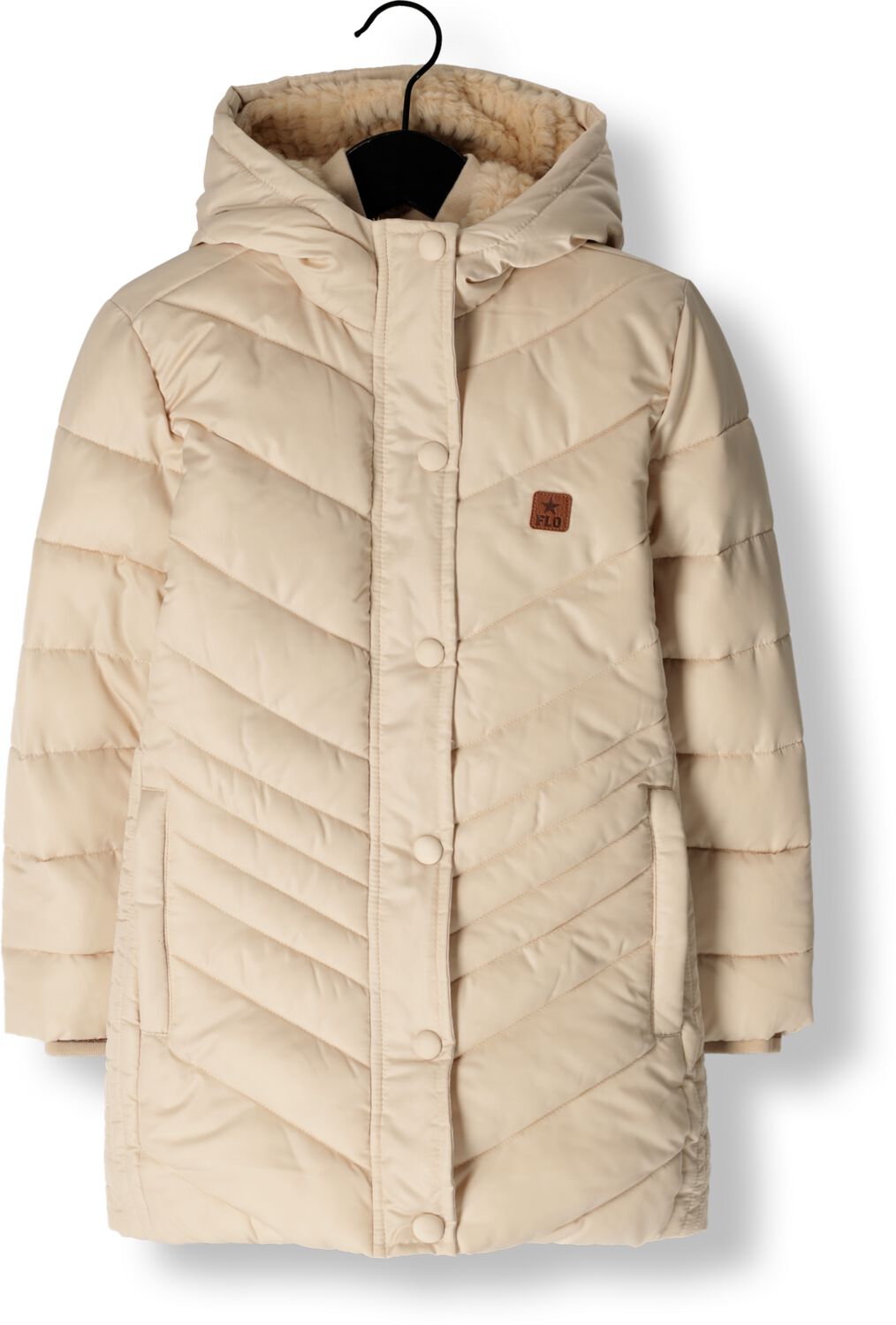 Like Flo quilted gewatteerde winterjas Alina lichtbeige Ecru Meisjes Polyamide Capuchon 146 152