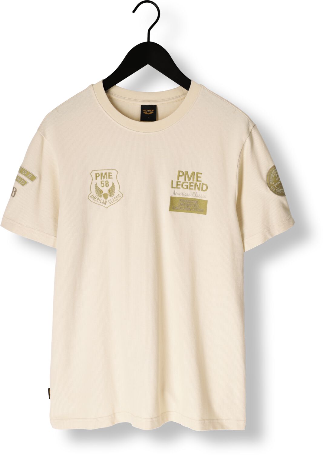 PME LEGEND Heren Polo's & T-shirts Flat Waffel Jersey Beige