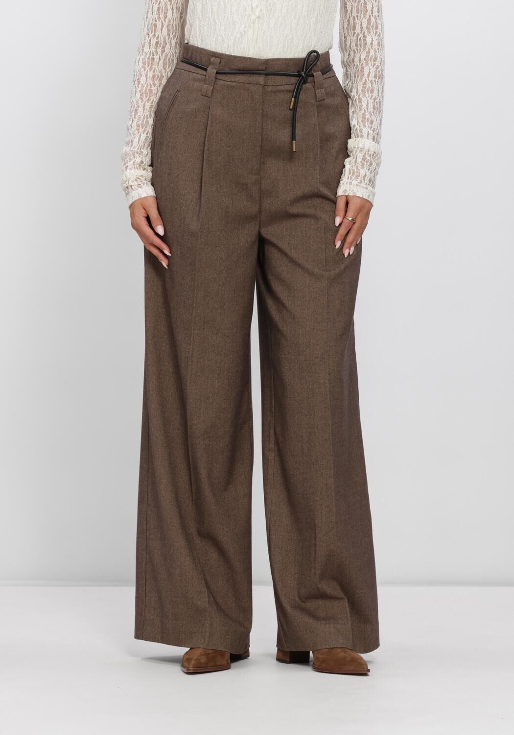 Bruine AAIKO Wijde broek HAILEY TWEED VIS 518 - large