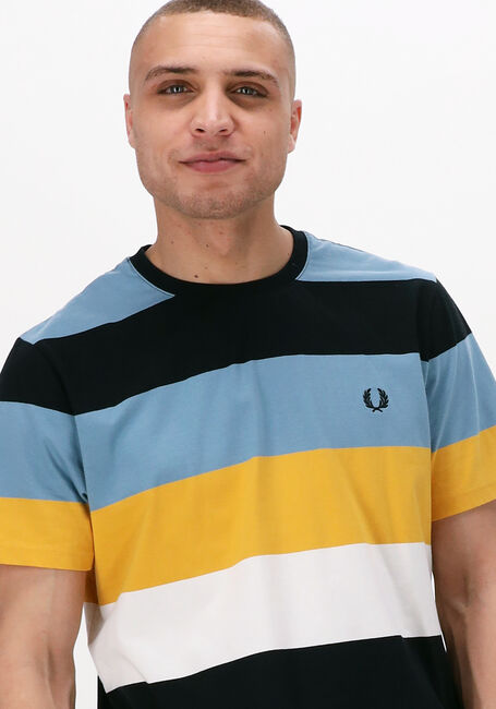 Donkerblauwe FRED PERRY T-shirt BOLD STRIPE T-SHIRT - large