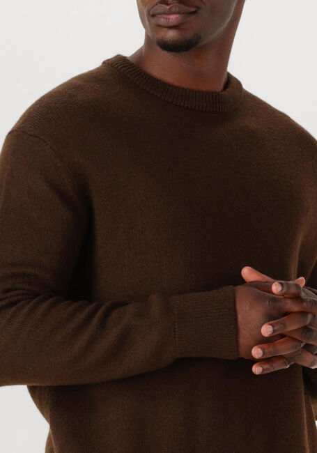 Bruine SELECTED MEN Trui SLHARNE LS KNIT RELAXED WOOL CREW NECK - large