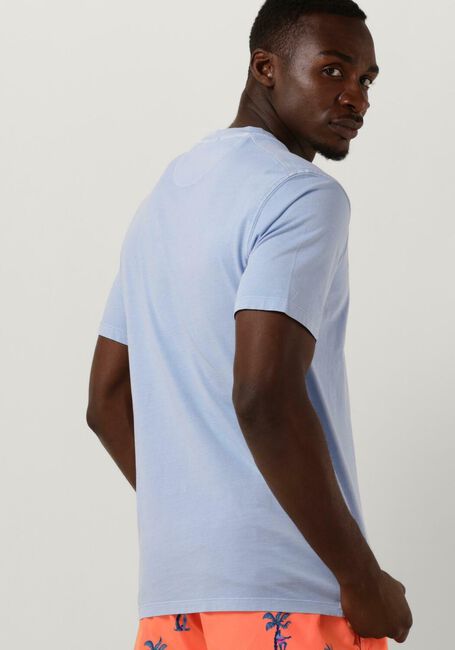 Lichtblauwe SCOTCH & SODA T-shirt GARMENT DYE LOGO EMBROIDERY TEE - large