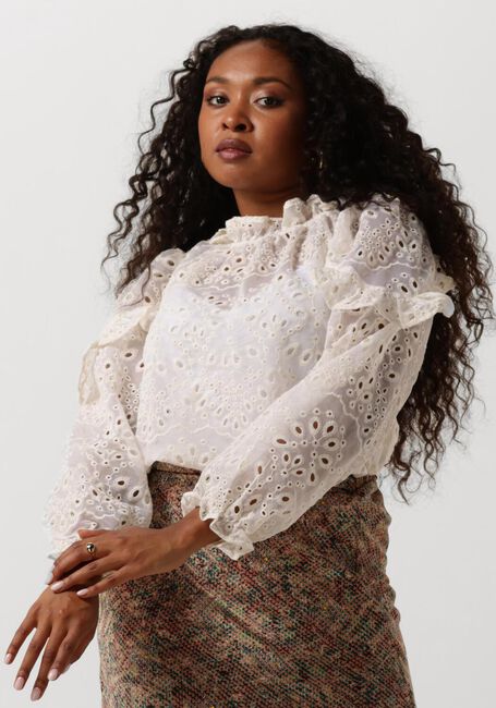 Gebroken wit NEO NOIR Blouses NADIRA EMBROIDERY BLOUSE - large