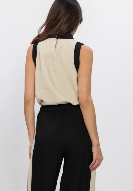 Creme JANSEN AMSTERDAM Top PAISLEY TOP CB 308 COLOR BLOCK SLEEVELESS FLOWER DETAIL - large