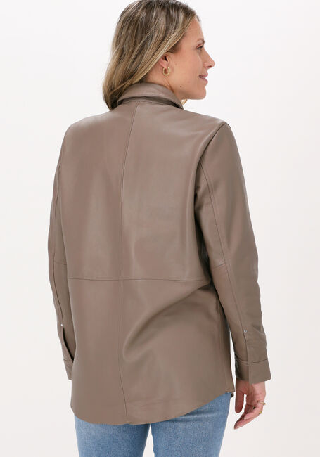 Taupe GOOSECRAFT Leren jas GIN TONIC BLOUSE - large