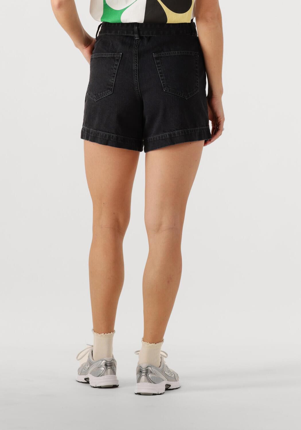 CATWALK JUNKIE Dames Jeans Denim Short Comfortable Waist Zwart