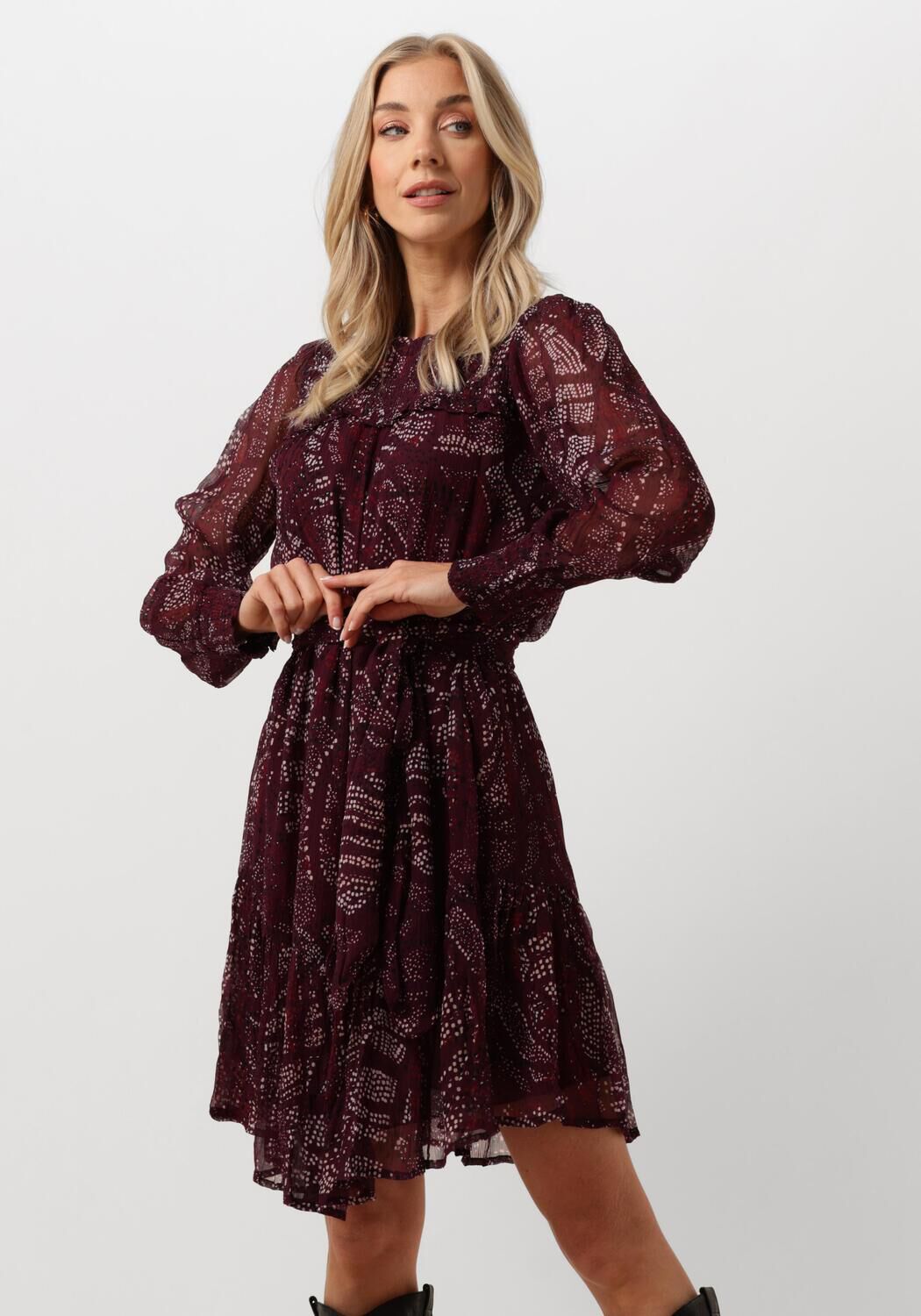 Moliin Bordeaux Mini Jurk Franceska Red Dames